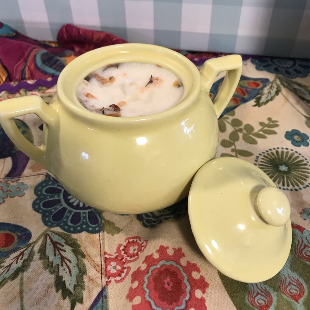 Vintage “Lipton”  Hall Pottery Sugar Bowl Candle